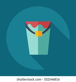 Flat modern design with shadow icons paint bucket