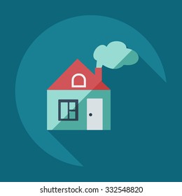 Flat modern design with shadow icons house