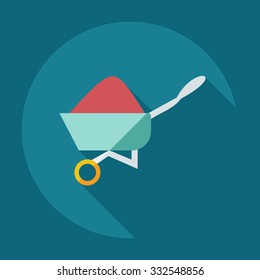 Flat modern design with shadow icons wheelbarrow