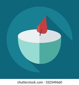 Flat modern design with shadow icons candle