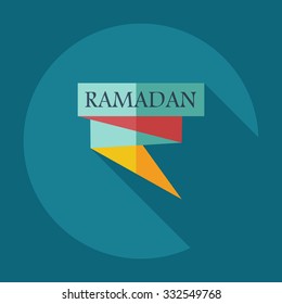 Flat modern design with shadow icons ramadan
