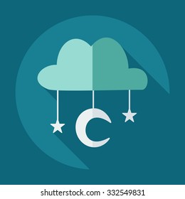 Flat modern design with shadow icons Muslim heaven