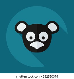 Flat modern design with shadow icons pandas