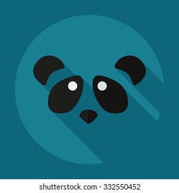 Flat modern design with shadow icons pandas