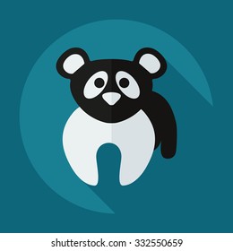 Flat modern design with shadow icons pandas