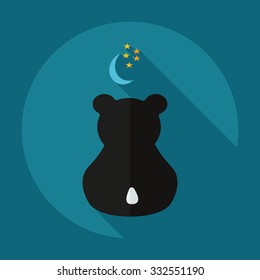 Flat modern design with shadow icons panda love