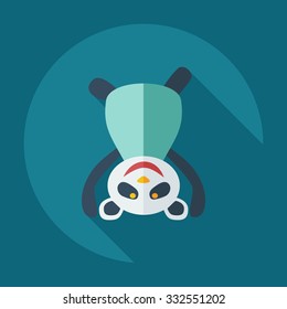 Flat modern design with shadow icons panda athlete