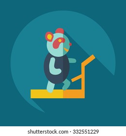 Flat modern design with shadow icons panda athlete