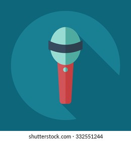 Flat modern design with shadow icons microphone