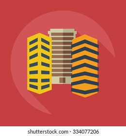 Flat modern design with shadow icons building