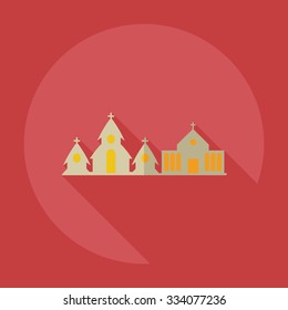 Flat modern design with shadow icons church