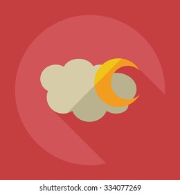 Flat modern design with shadow icons moon