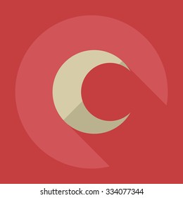 Flat modern design with shadow icons moon