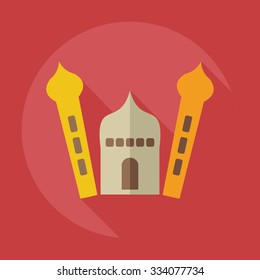 Flat modern design with shadow icons mosque