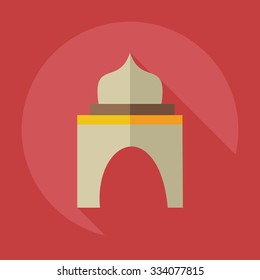 Flat modern design with shadow icons mosque