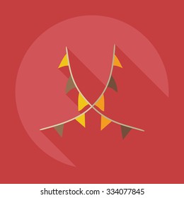 Flat modern design with shadow icons garland