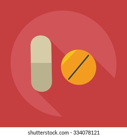 Flat modern design with shadow icons pills