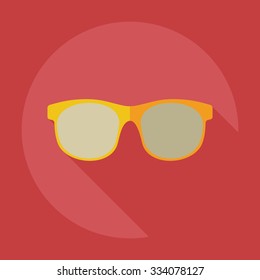 Flat modern design with shadow icons glasses
