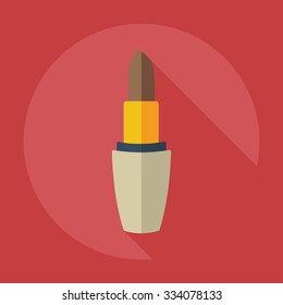 Flat modern design with shadow icons lipstick