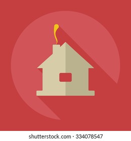Flat modern design with shadow icons house