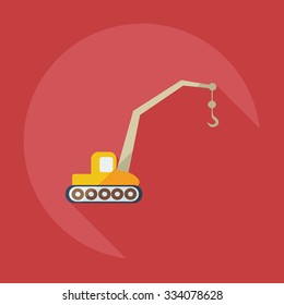 Flat modern design with shadow icons crane