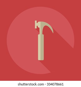 Flat modern design with shadow icons hammer