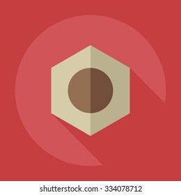 Flat modern design with shadow icons screw-nut