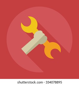 Flat modern design with shadow icons wrench