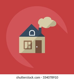 Flat modern design with shadow icons house