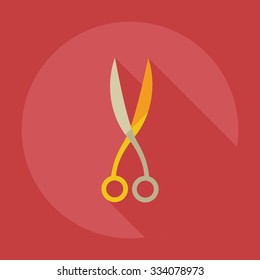 Flat modern design with shadow icons scissors