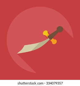 Flat modern design with shadow icons dagger