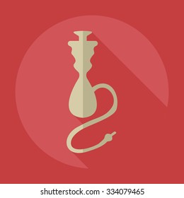 Flat modern design with shadow icons hookah