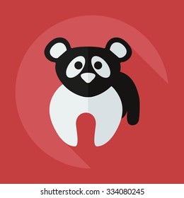 Flat modern design with shadow icons pandas