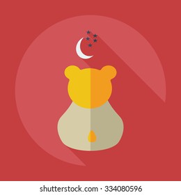 Flat modern design with shadow icons panda love