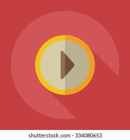 Flat modern design with shadow icons play