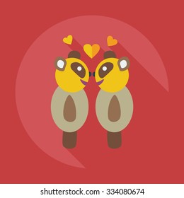 Flat modern design with shadow icons panda love