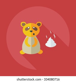 Flat modern design with shadow icons panda turd