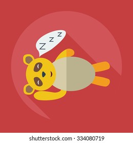 Flat modern design with shadow icons panda sleeps