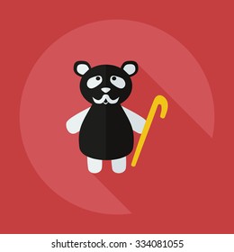 Flat modern design with shadow icons panda old man
