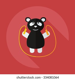 Flat modern design with shadow icons panda athlete