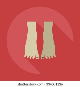 Flat modern design with shadow icons pedicure