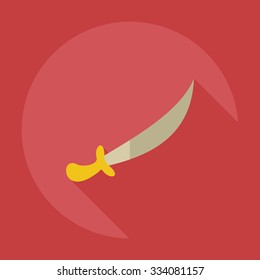 Flat modern design with shadow icons sword