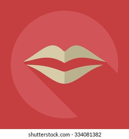 Flat modern design with shadow icons lips