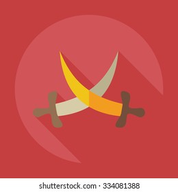 Flat modern design with shadow icons sword