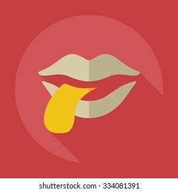 Flat modern design with shadow icons lips