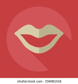 Flat modern design with shadow icons lips