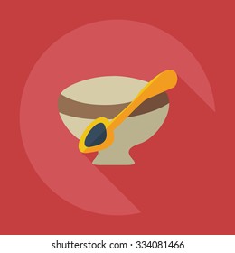 Flat modern design with shadow icons bowl