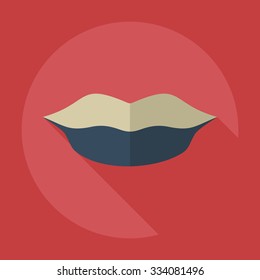 Flat modern design with shadow icons lips