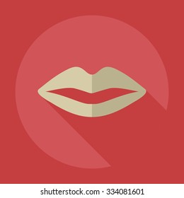 Flat modern design with shadow icons lips