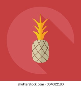 Flat modern design with shadow icons pineapple